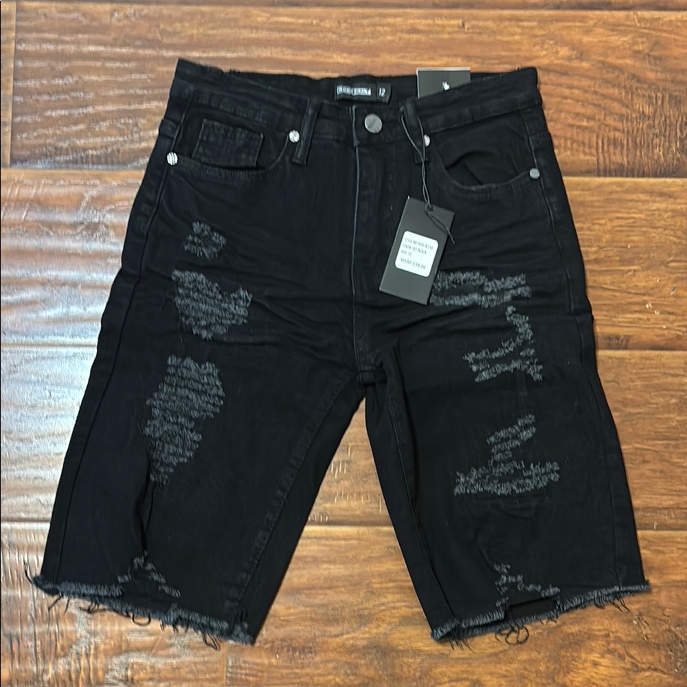 Rock salt women black jean shorts